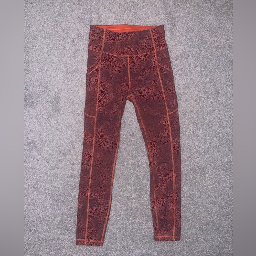 Lululemon Invigorate High-Rise Tight 25" Size 4 Crackle Glaze Vintage Orange 🍋